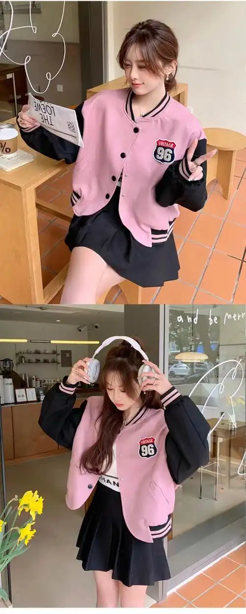 高街棒球服女学院风韩版印花个性帅气夹克外套潮 - 17网