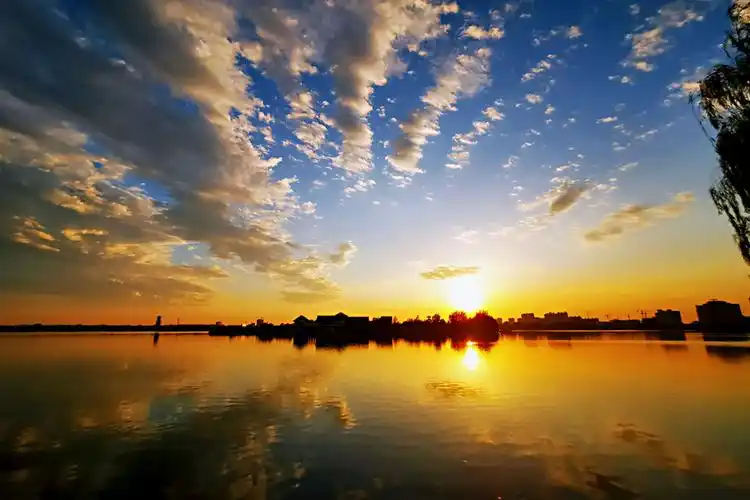 睢县落日余晖醉晚霞一抹夕阳美如画