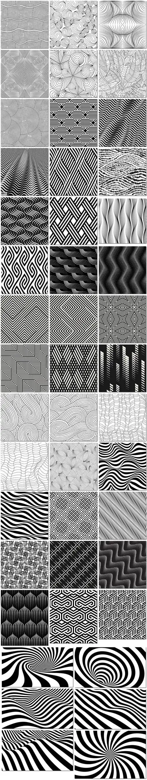 黑白线条四方抽象几何编织图案纹理抱枕印花海报背景设计模板素材