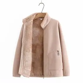 中老年摇粒绒外套女冬季加绒加厚宽松老奶奶太太妈妈秋冬装抓绒衣