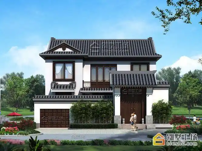 农村二层合院式小别墅设计图纸经典中式住宅