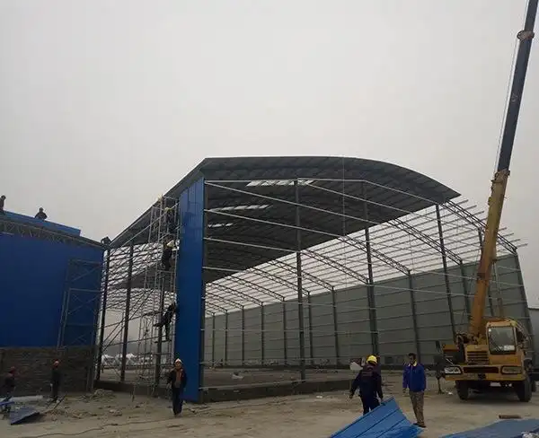 钢结构铁皮棚搭建轻钢结构彩钢瓦活动推拉雨棚简易厂棚彩钢板雨棚