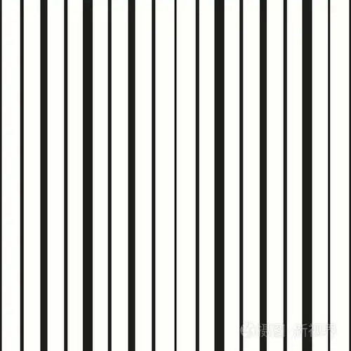 条纹无缝图案与黑白颜色垂直平行条纹.矢量背景.eps10