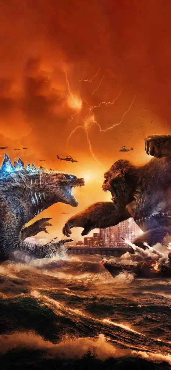 哥斯拉大战金刚  壁纸via.8260#iphone壁纸##手机壁纸