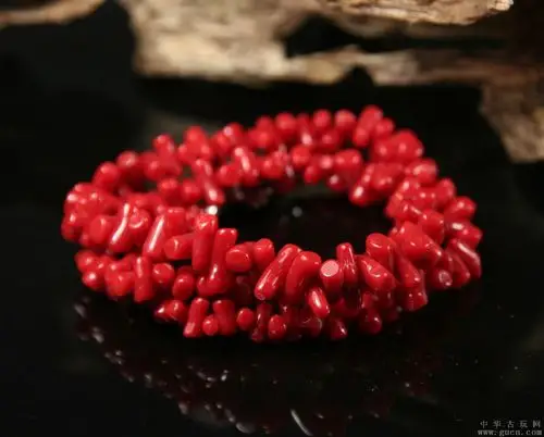 牛血红纯天然台湾深海阿卡红珊瑚十字随型项链