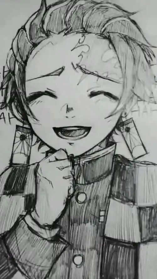 鬼灭之刃炭治郎这笑得有点小帅啊流口水