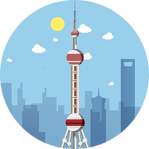 城市地标建筑上海东方明珠png元素