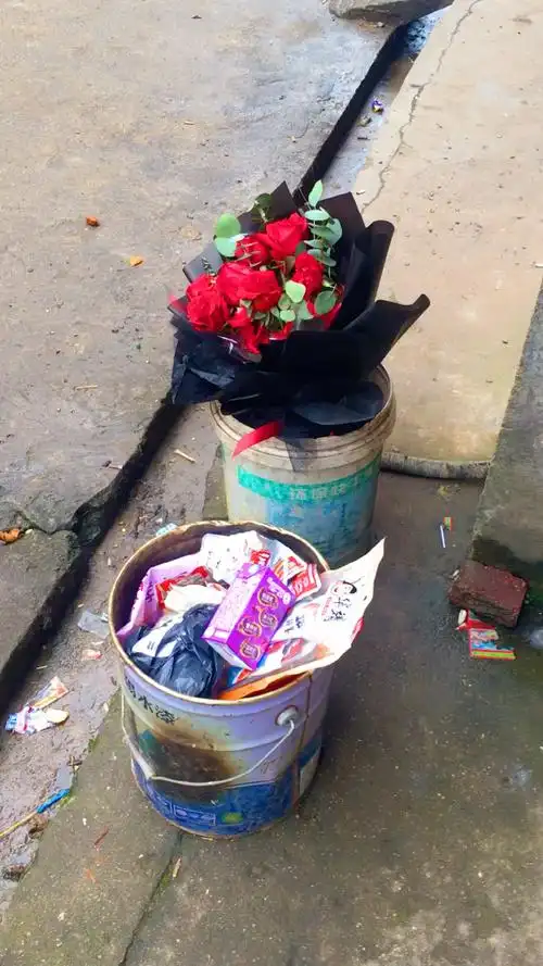 春天来了#做舔狗的下场,女孩拒绝男孩后,把男孩送的玫瑰扔进垃圾桶