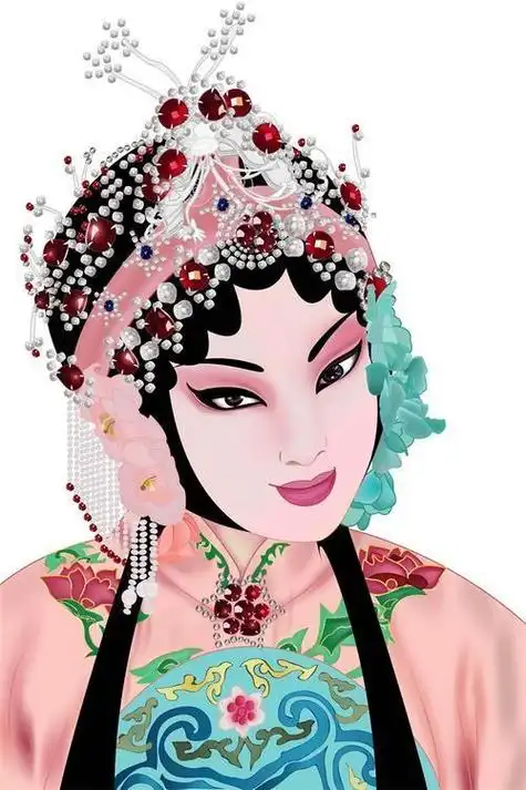 脸谱简笔画花旦青衣