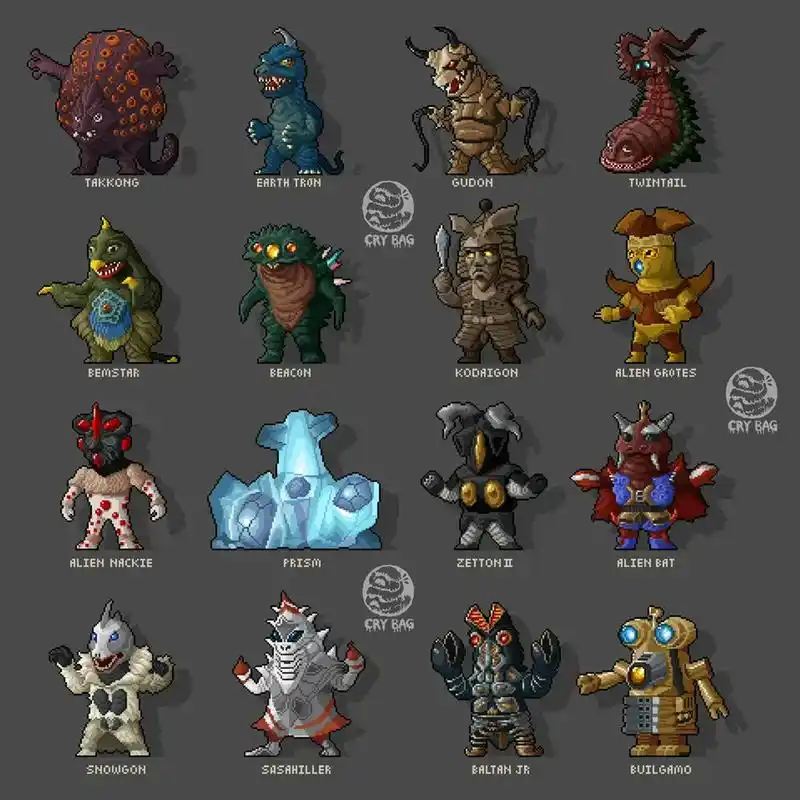 杰克奥特曼怪兽像素画.本人绘制.转载临摹请注明出处,禁止商用 - 抖音