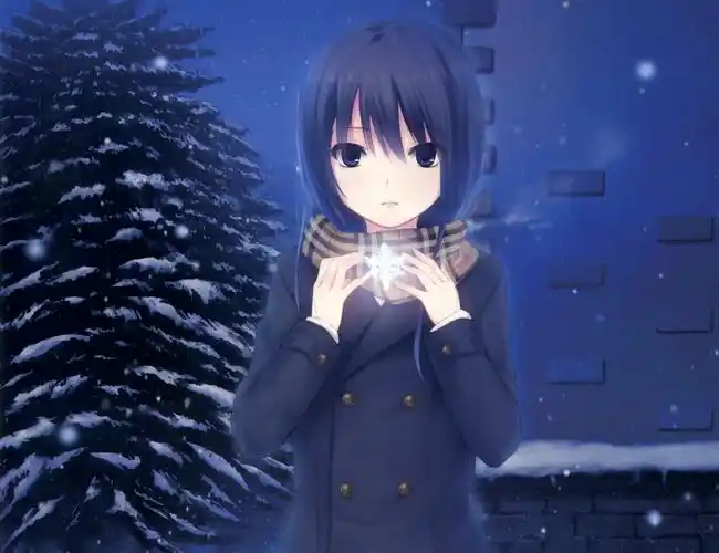 咖啡贵族女孩围巾雪花动漫图片