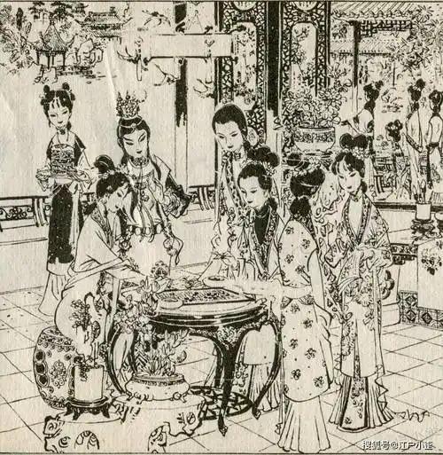 红楼梦连环画《黛玉葬花》欣赏,徐晓平绘画