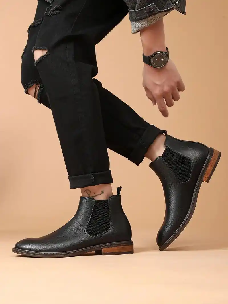 xz002黄色景男鞋切尔西靴皮靴子#男鞋 #光谷摄影  - 抖音