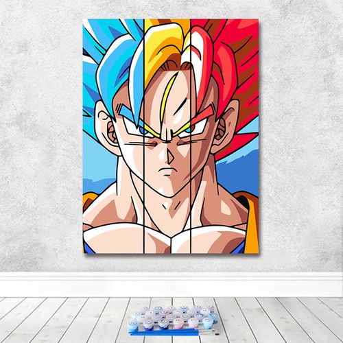 七龙珠diy数字油画动漫孙悟空手绘涂色填充手工画客厅卧室装饰画