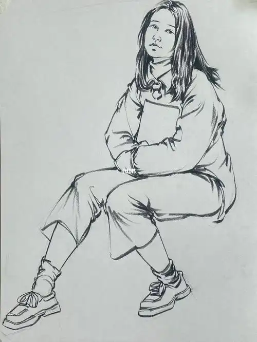 速写坐姿单人