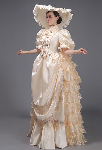 19世纪复古欧洲贵族小姐贵妇巴斯尔裙出租福尔摩斯小姐话剧演出服