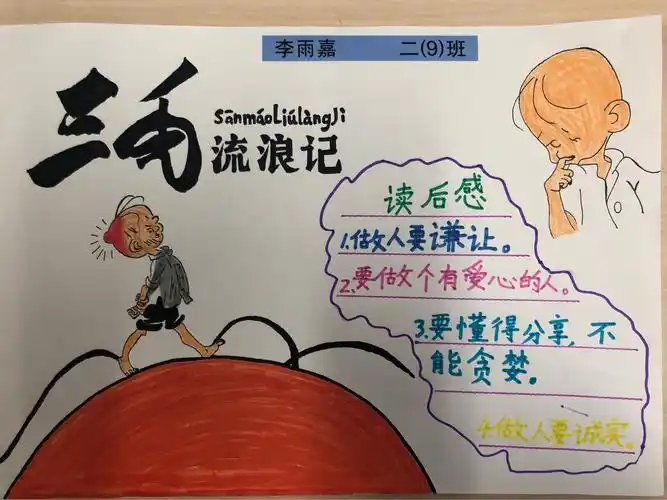 二(9)班《三毛流浪记》读书小报优秀作品展