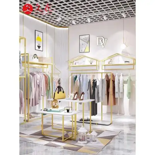 服装店展示架服装架女装店货架陈列架靠墙组合挂衣架落地货架