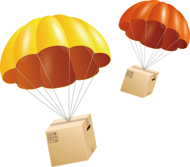 两个飘落的空投包png图片-xd素材中文网