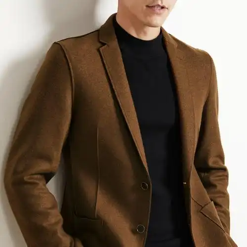 今日大牌-威可多vicutu时尚休闲舒适挺阔深棕色羊毛单西服vrs14310942