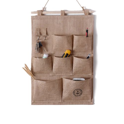 门背后收纳袋挂袋墙挂式棉麻布艺宿舍神器手机壁挂整理多层储物袋