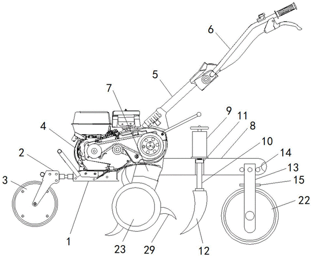 一种旱地果园用轻型微耕机的制作方法
