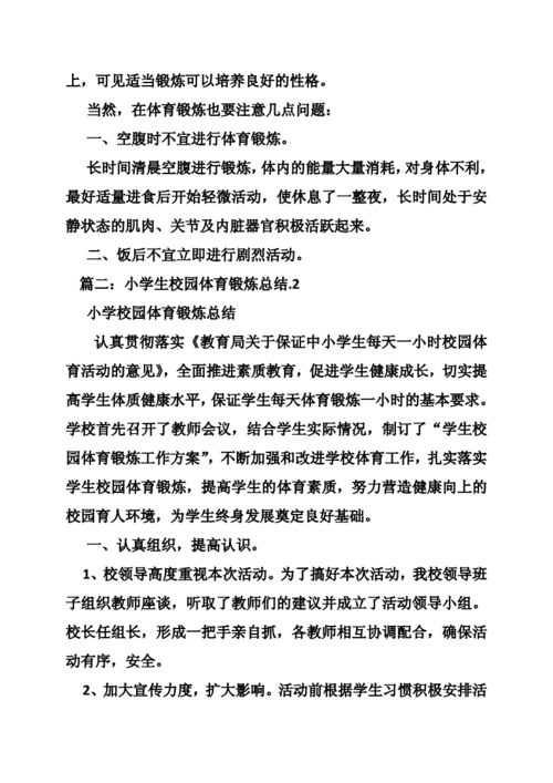 小学生体育锻炼心得doc10页