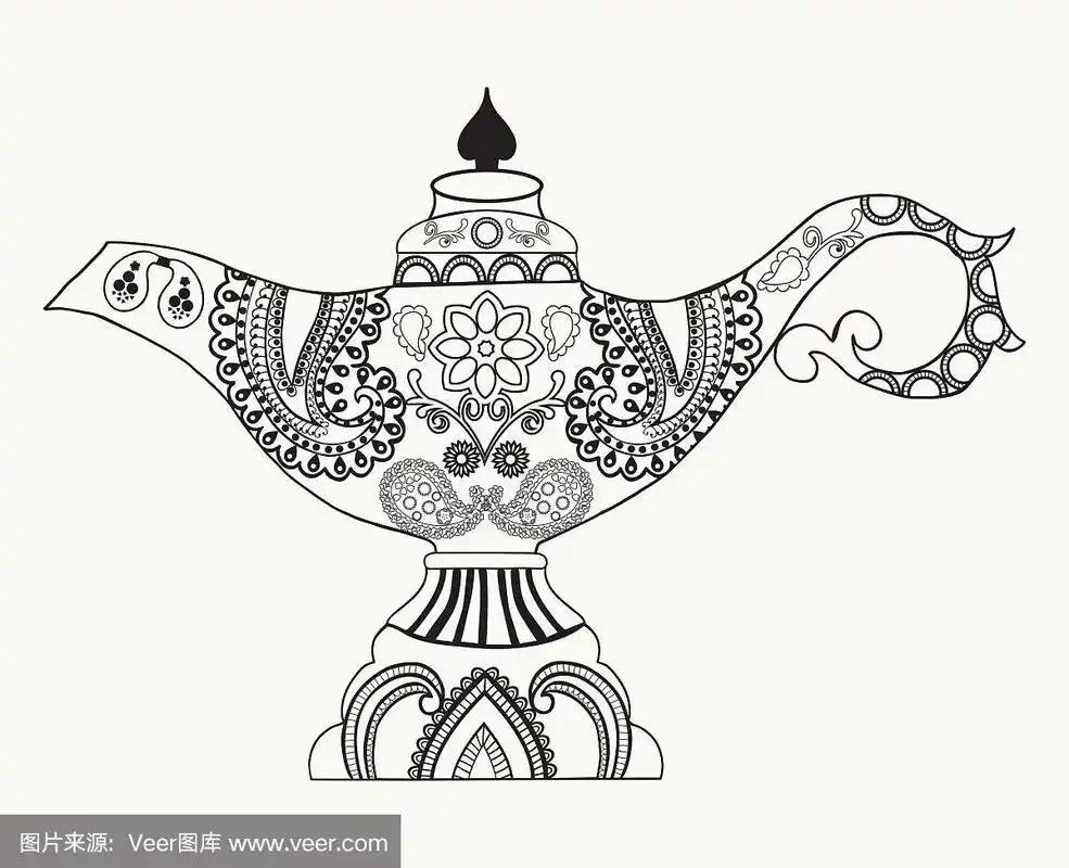 手绘的阿拉丁神灯