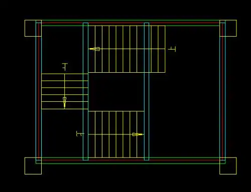 三跑楼梯,平台梁位置对么,以这个标准层在pkpm中组装成三层,却是乱的
