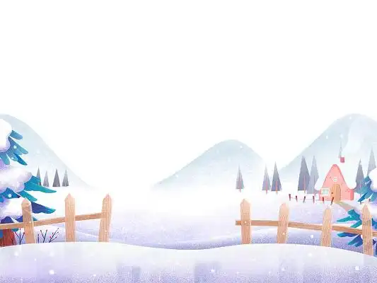 白色手绘卡通冬天冬季大雪小雪雪地雪景雪山元素png素材