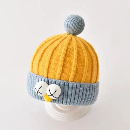 婴儿帽子智扣秋冬季女宝宝保暖毛线帽儿童男童女童冬天男宝可爱针织帽