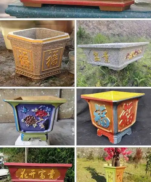 水泥花盆模具长方形菱形花盘模子欧式罗马柱盆景模型现浇塑料加厚45长