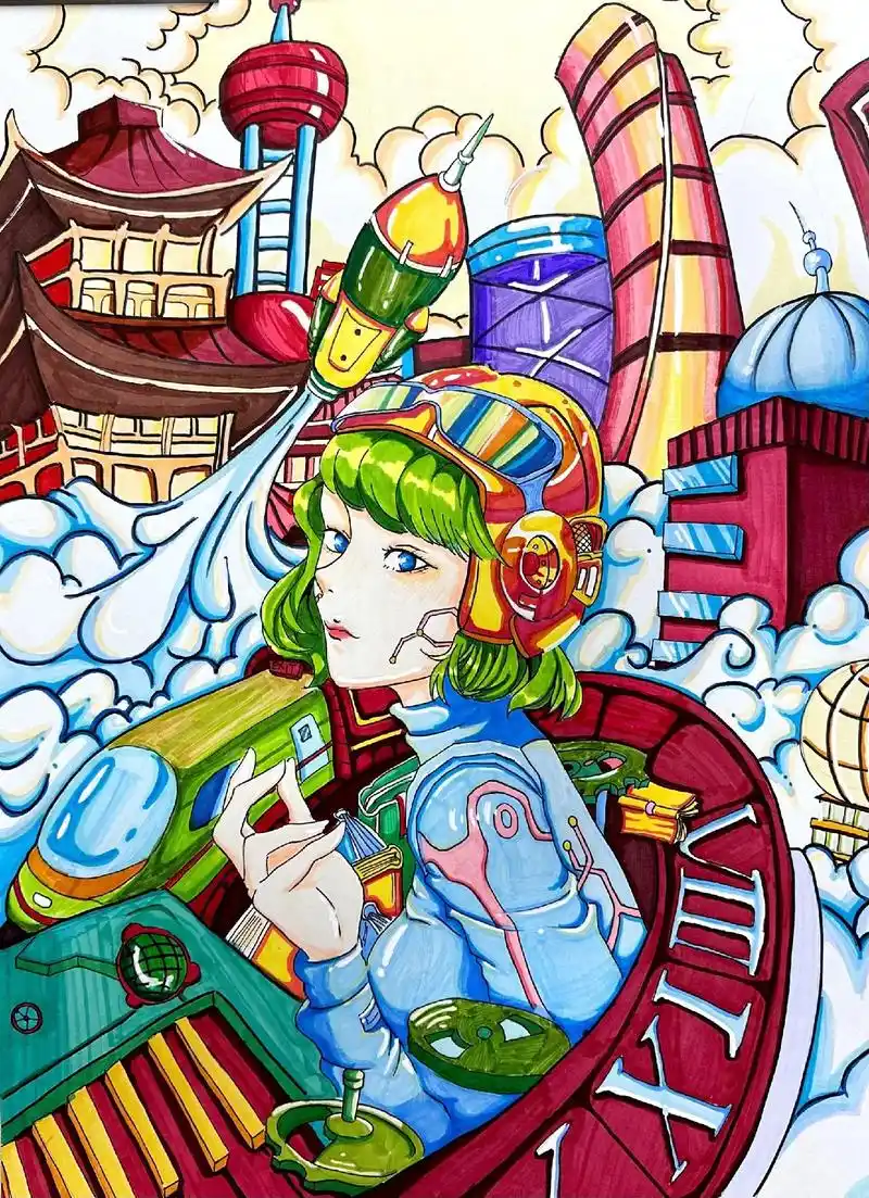 寻彩全国青少年儿童科幻画获奖作品展示.你收藏了吗? #科幻画 - 抖音