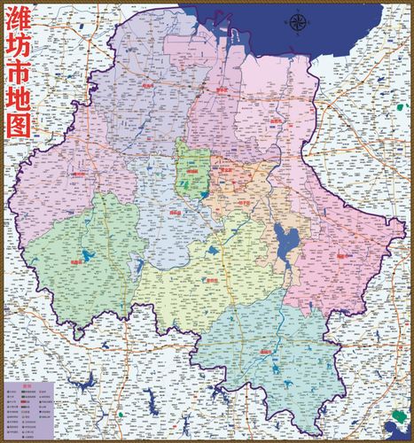 2020山东潍坊百度版地图奎文潍城寒亭坊子青州行政交通旅游乡镇