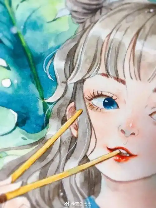 她笔下的人物不加滤镜也仙气十足把色彩玩到这境界真的厉害