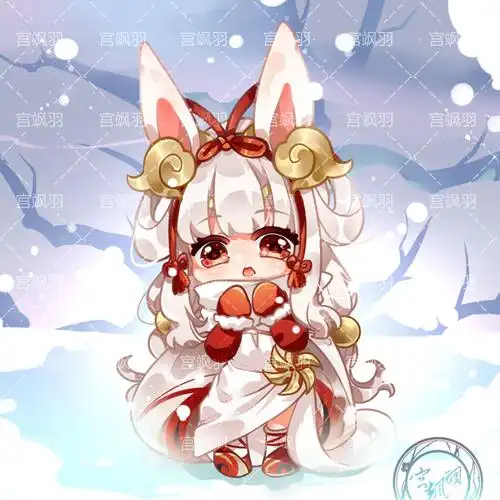 同人绘画公孙离牛年限定皮肤祈雪灵祝