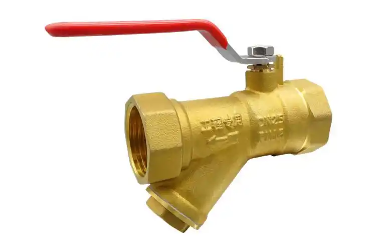y型带过滤器球阀6分地暖分水器进水阀门1寸黄铜暖气自来水管开关dn251