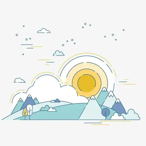 日出唯美矢量插画