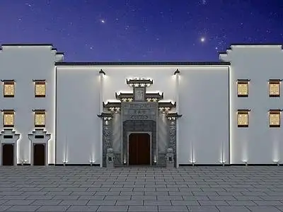 新中式徽派建筑外立面3d模型