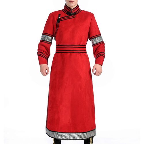 映娇蒙古族服装男士长袍男袍蒙古袍少数民族传统演出舞蹈服装长款