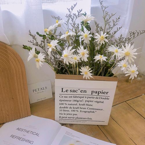 网红ins文心兰小雏菊轻奢干花花束真花风干粘合花客厅摆设diy材料