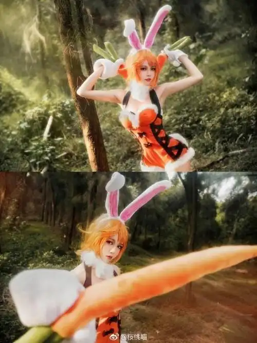 王者荣耀cos花木兰兔女郎网友胡萝卜好大我要抱走这兔子