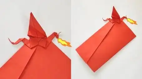 手工制作纸工艺品怎么做简单?教你手工制作喷火龙信封,有意思!