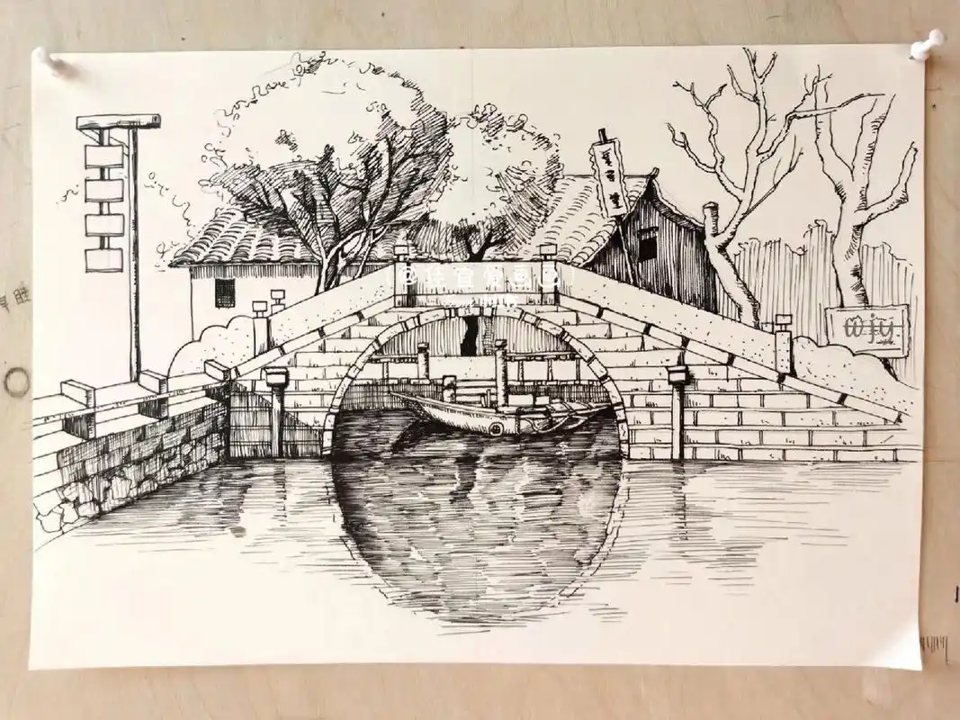 风景速写系列 石拱桥