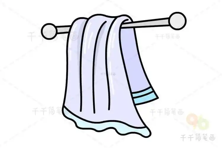 幼儿毛巾架简笔画步骤