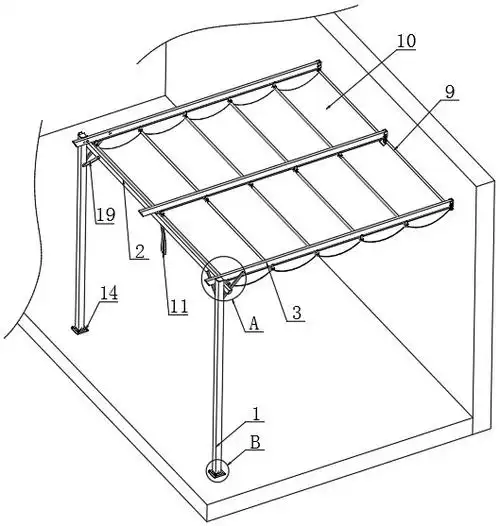 cn213572704u_一种靠墙平拉式遮阳篷有效
