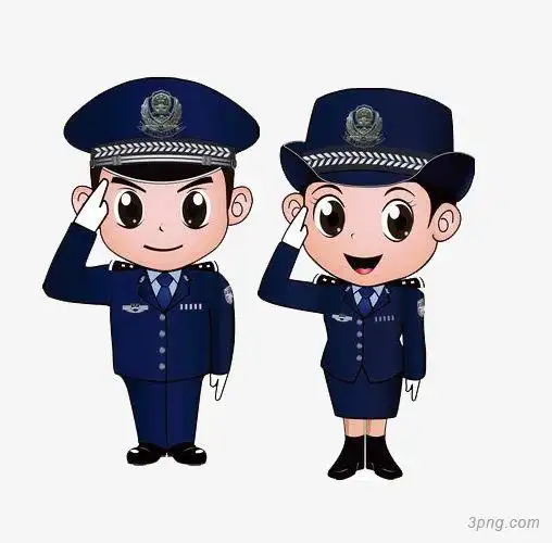 标签:敬礼男警察女警员警员警察执法人员公安卡通人物民警卡通警察