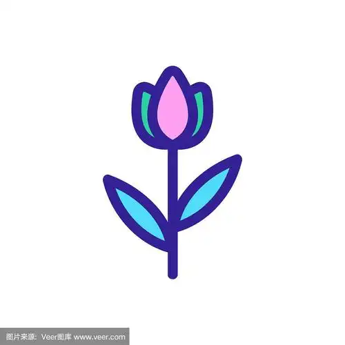 花朵图标矢量.孤立轮廓符号插图