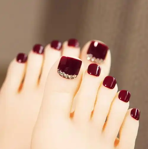 法式脚趾甲贴片图片