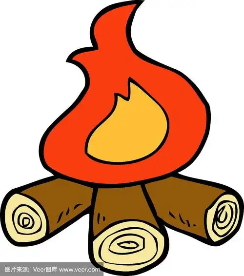 卡通,大篝火,乱画,垂直画幅,艺术